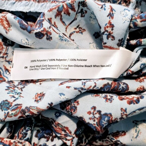 BOG Collective Women's Blue Ivory Floral Oversized Mini Babydoll Dress, NWOT, Sm - Picture 8 of 9